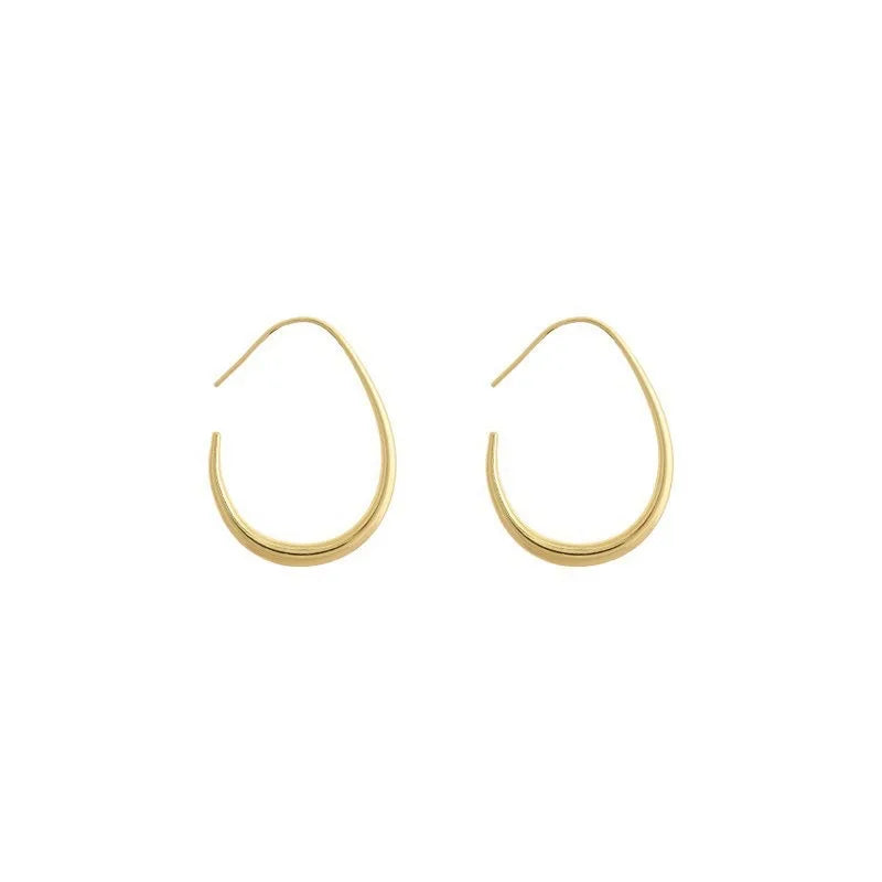 925 Sterling Silver Golden Hoop Earrings