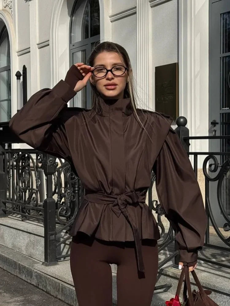 Essential Cinched Waist Jacket 🤎