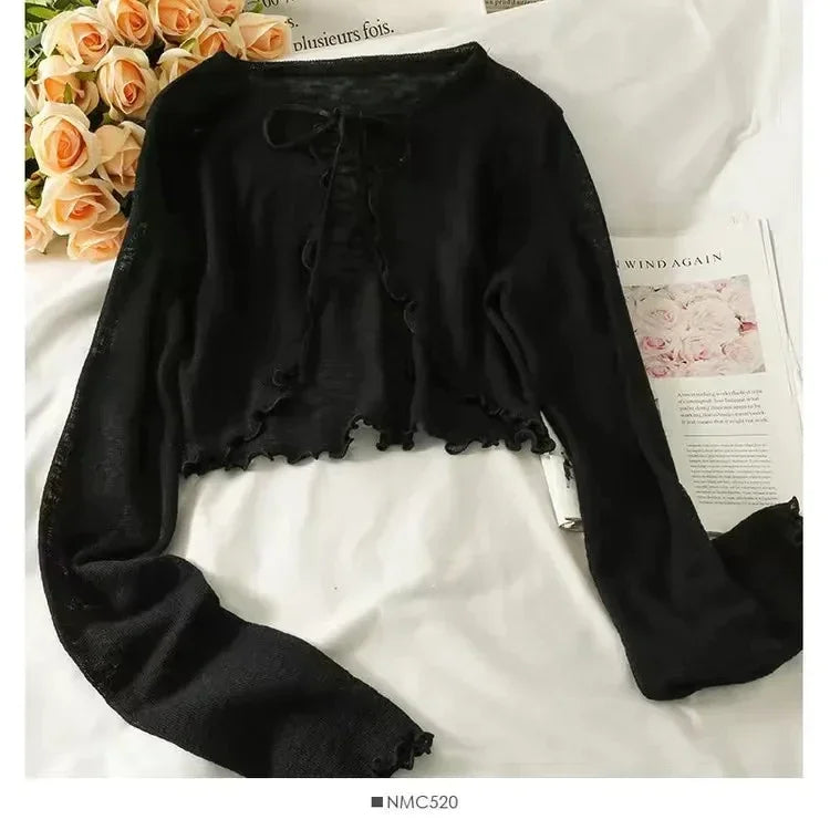 Lace-Up Knit Cardigan 🎀