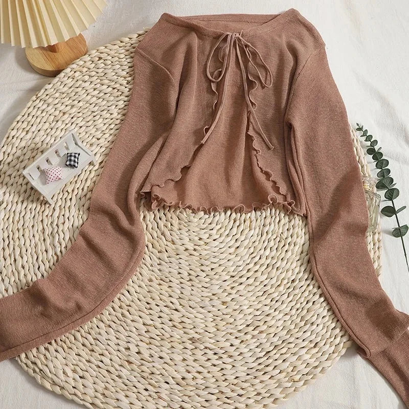 Lace-Up Knit Cardigan 🎀
