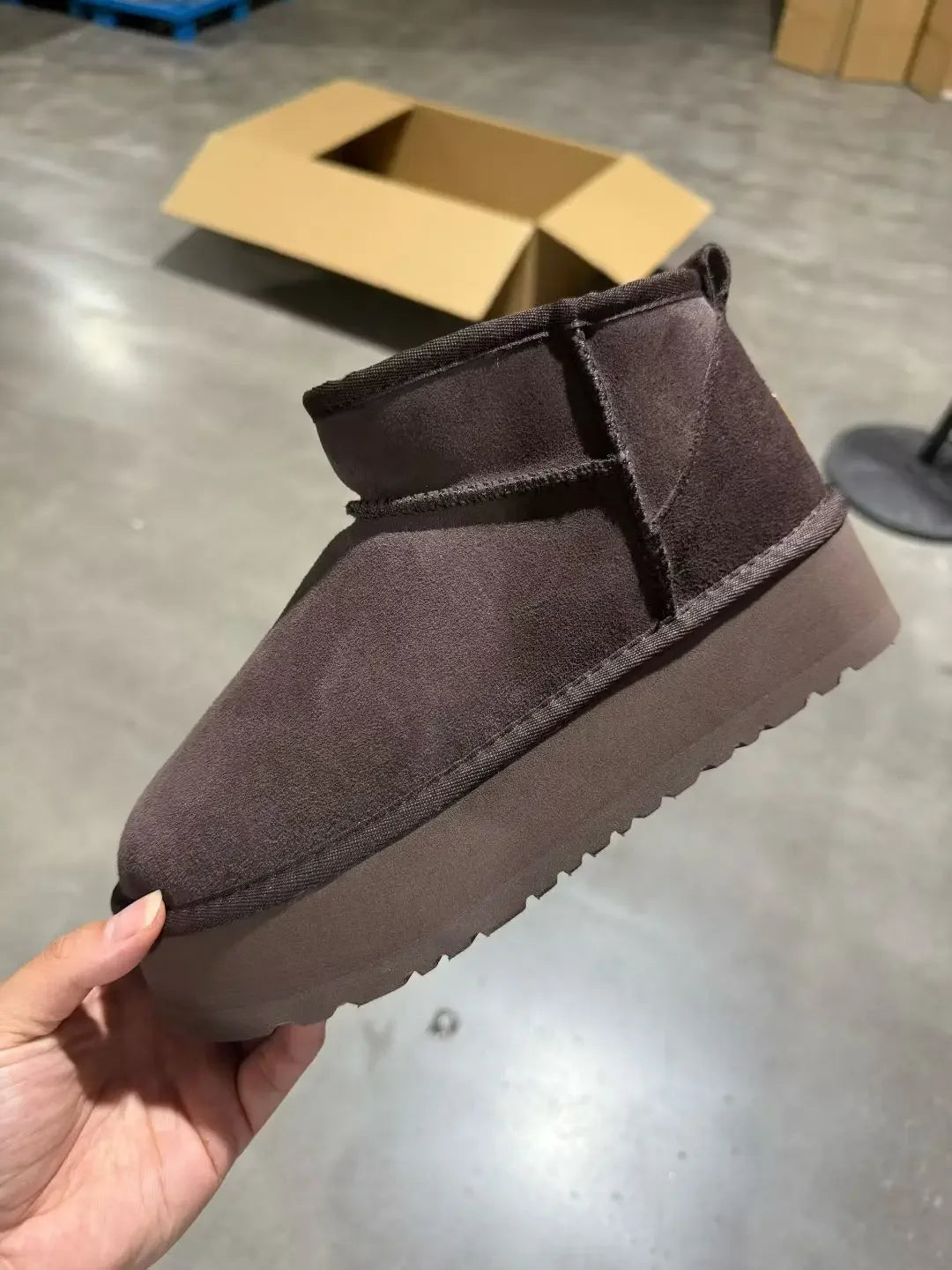 Mini Platform Boots Leather slippers