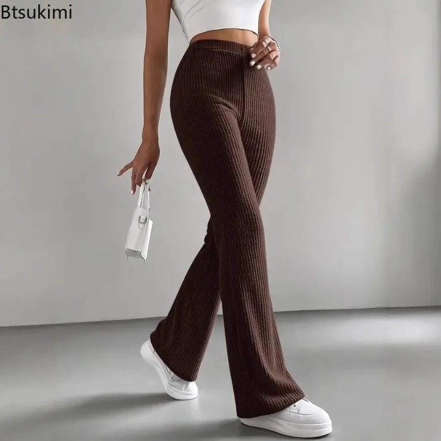 Autumn Ribbed Flare Pants