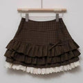 Vintage Lace Ruffle Mini Skirt 🤎